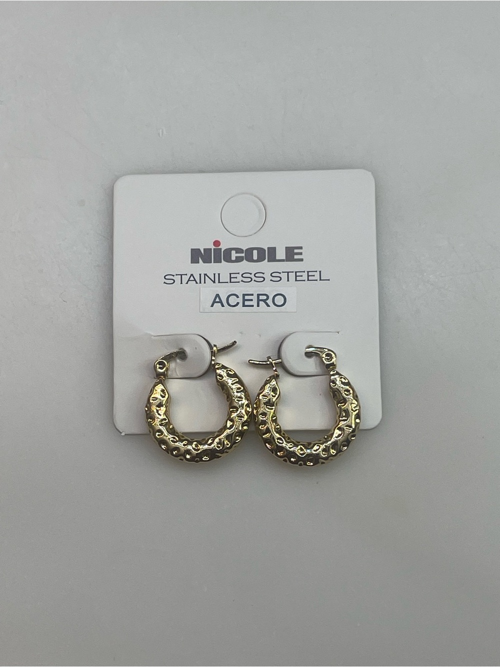 Nicole Gold Textured Hoop Earrings